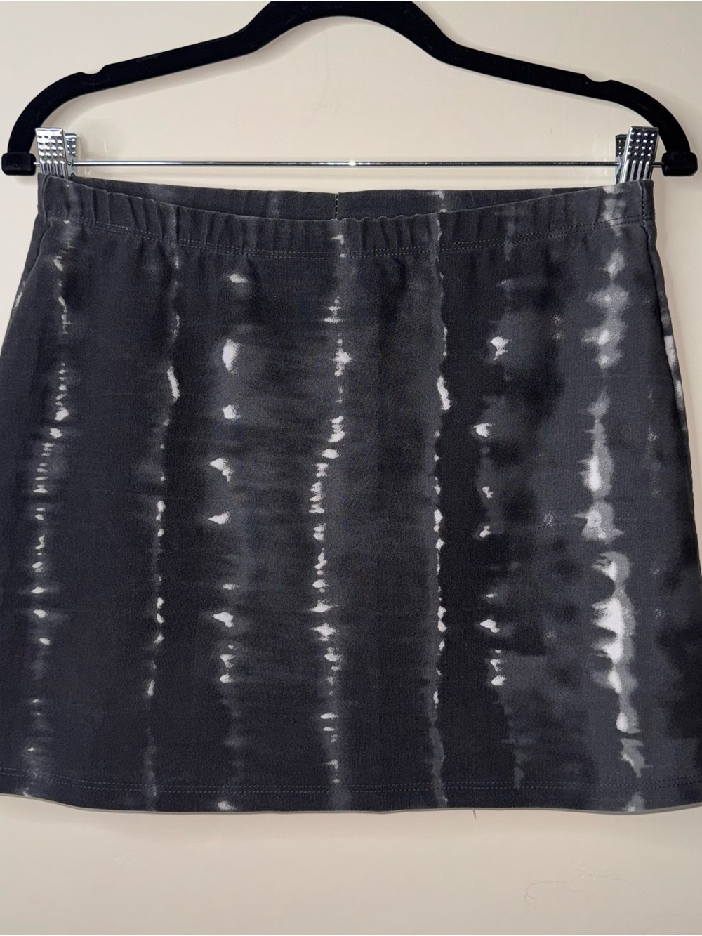 Vintage Black & White Tie-Dye Knit Mini Skirt